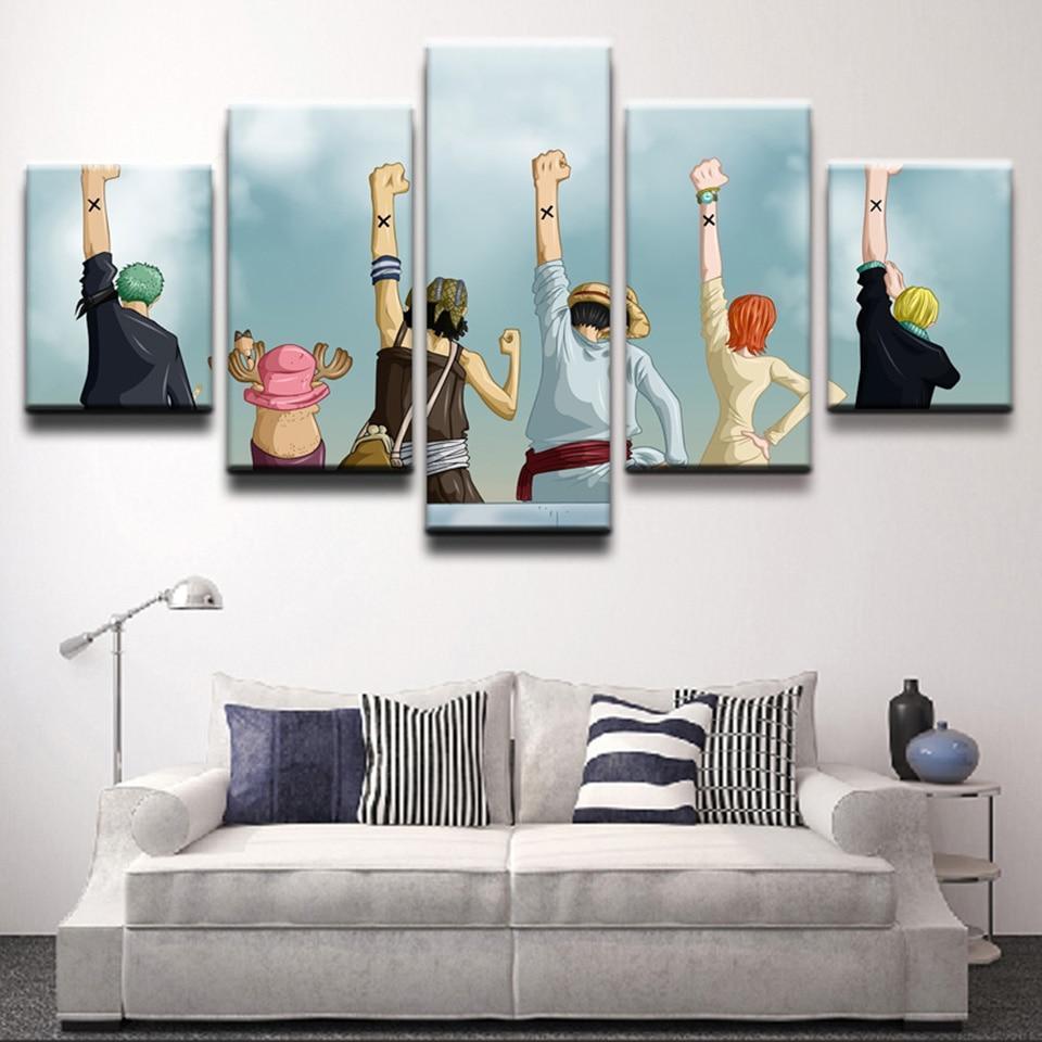 One Piece Main Characters Anime Canvas Wall Art
