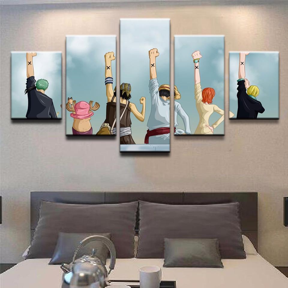 One Piece Main Characters Anime Canvas Wall Art