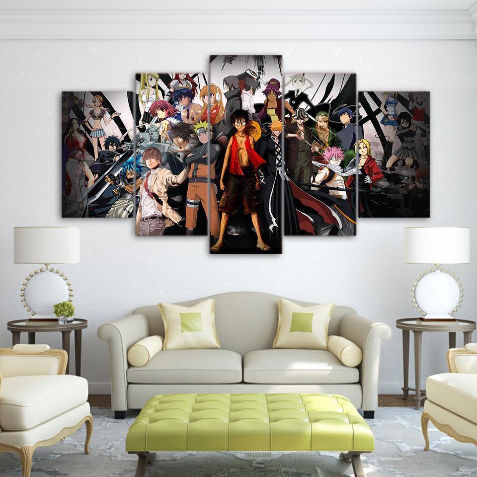 One Piece Naruto Character Anime Canvas Wall Art