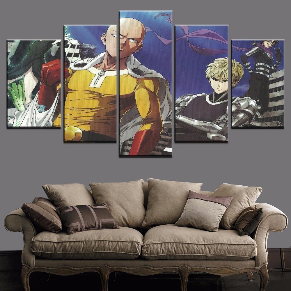 One Punch Man Characters 4 Anime Canvas Wall Art