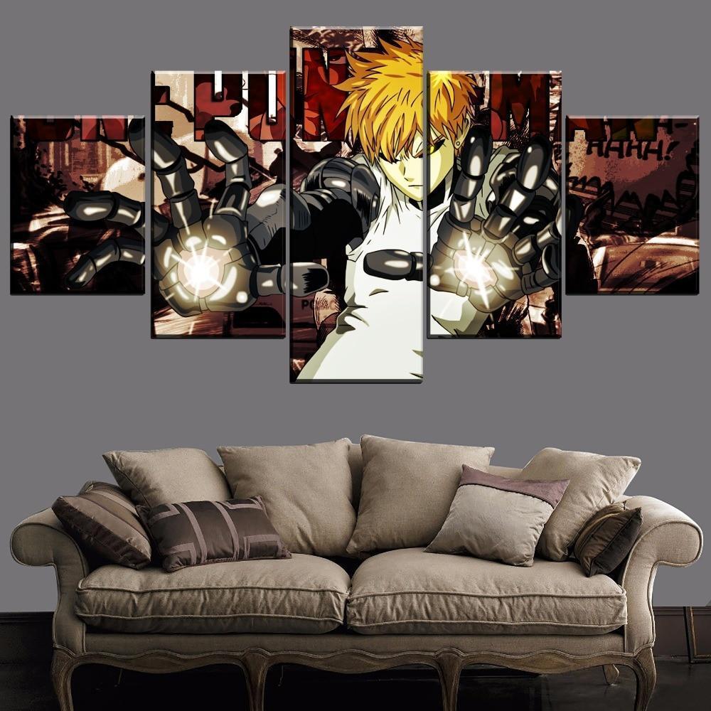 One Punch Man Genos 'Demon Cyborg' 4 Anime Canvas Wall Art