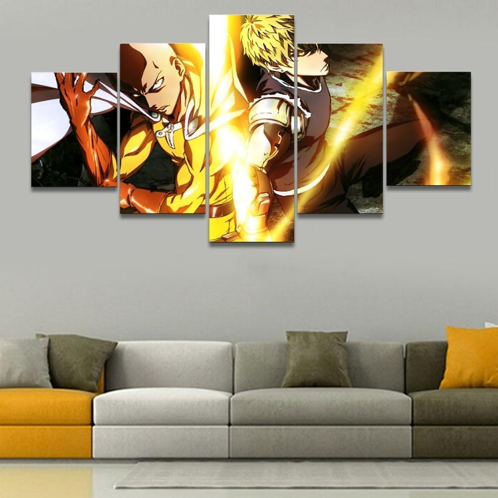 One Punch Man Saitama And Genos 2 Anime Canvas Wall Art