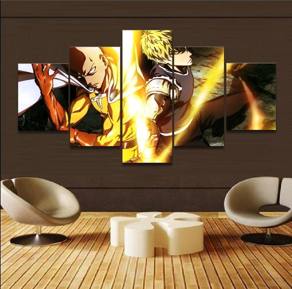 One Punch Man Saitama And Genos 2 Anime Canvas Wall Art