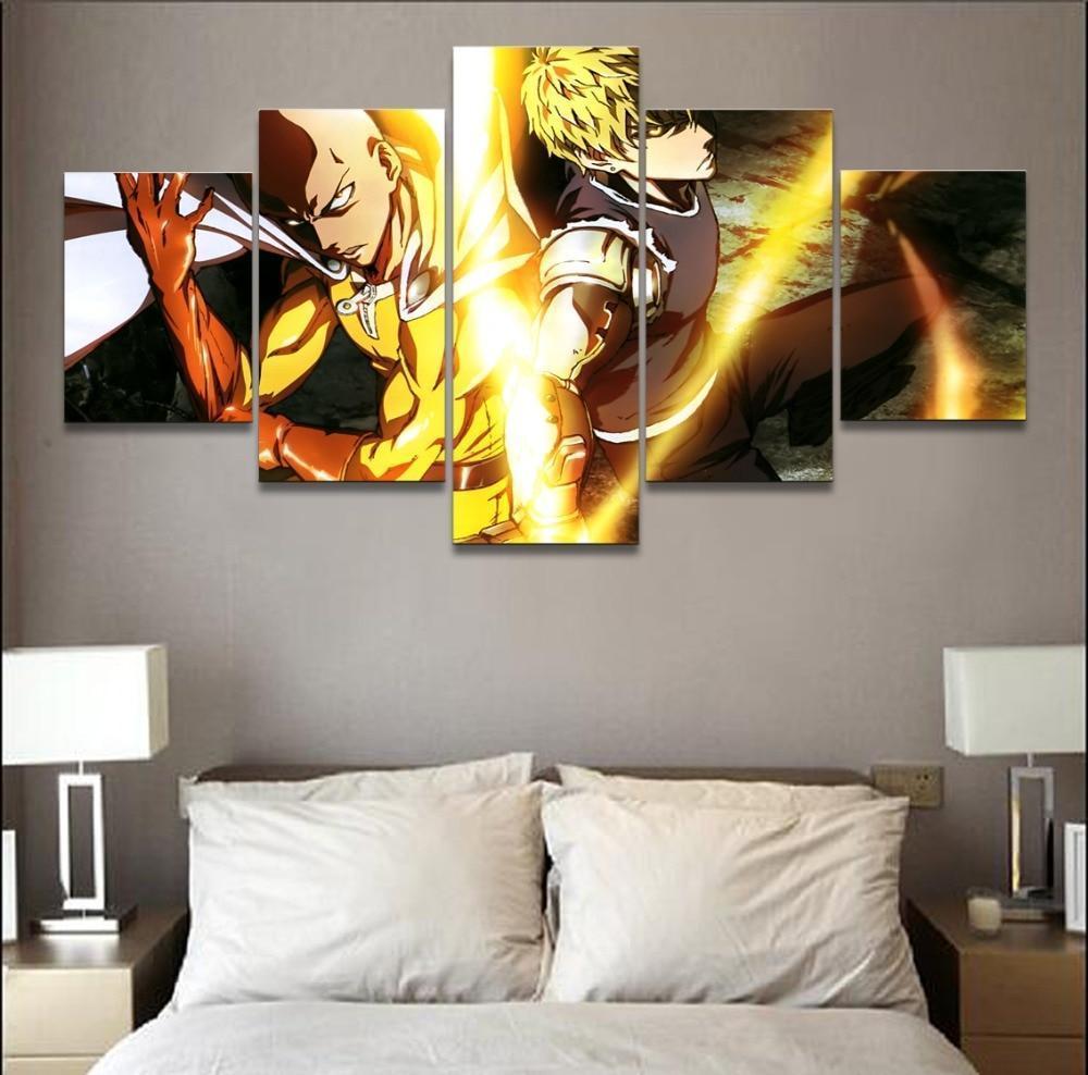 One Punch Man Saitama And Genos 2 Anime Canvas Wall Art