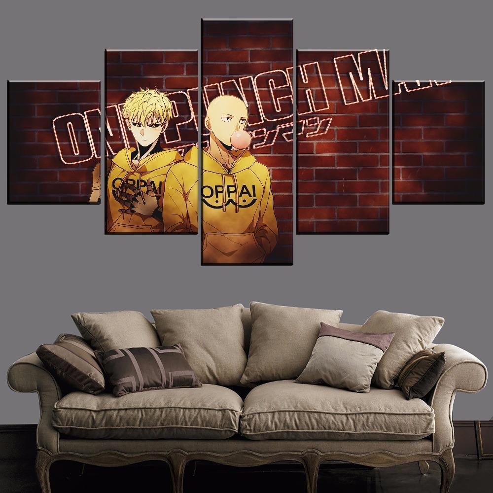 One Punch Man Saitama And Genos 3 Anime Canvas Wall Art