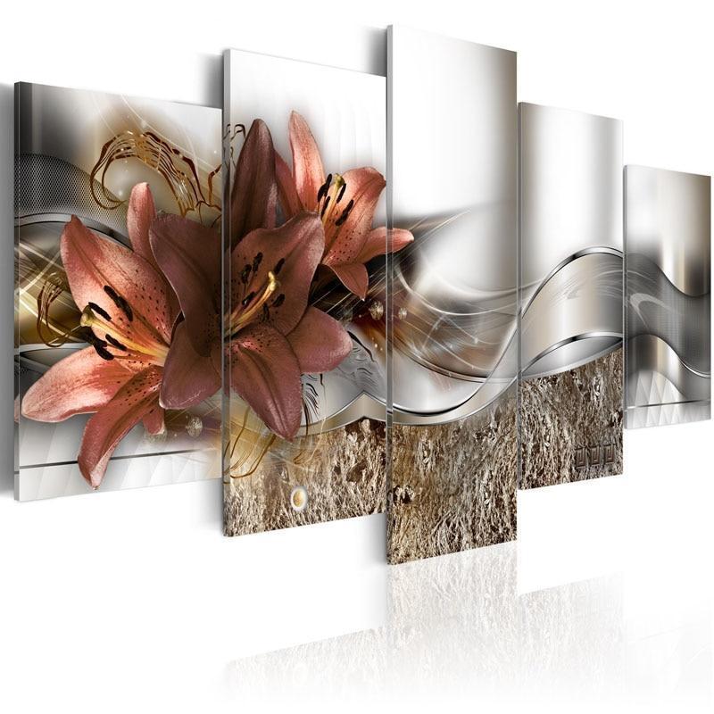 Orange Lily Nature Canvas Wall Art