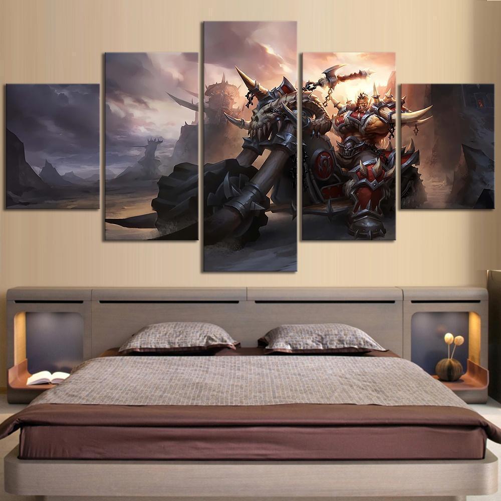 Orc on motor World of Warcraft Gaming Canvas Wall Art