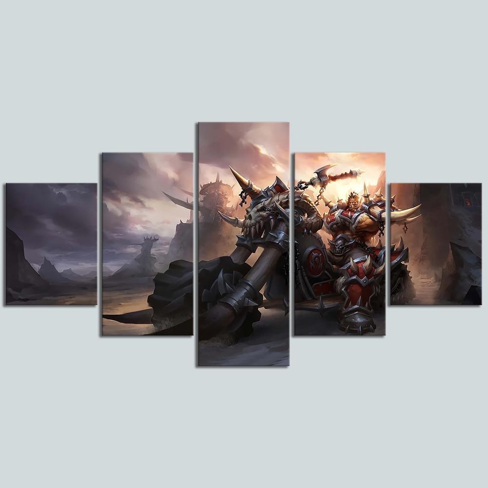 Orc on motor World of Warcraft Gaming Canvas Wall Art