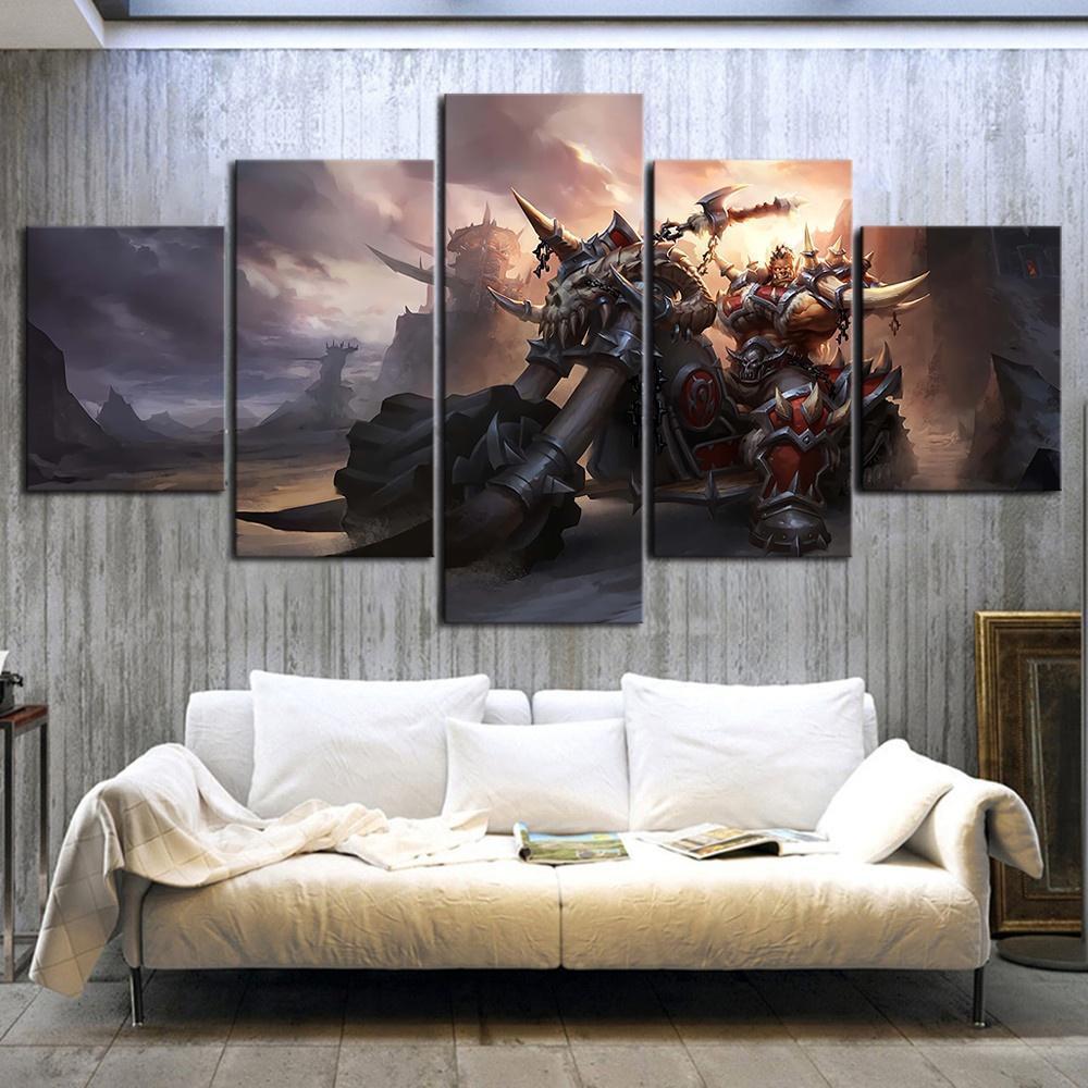 Orc on motor World of Warcraft Gaming Canvas Wall Art