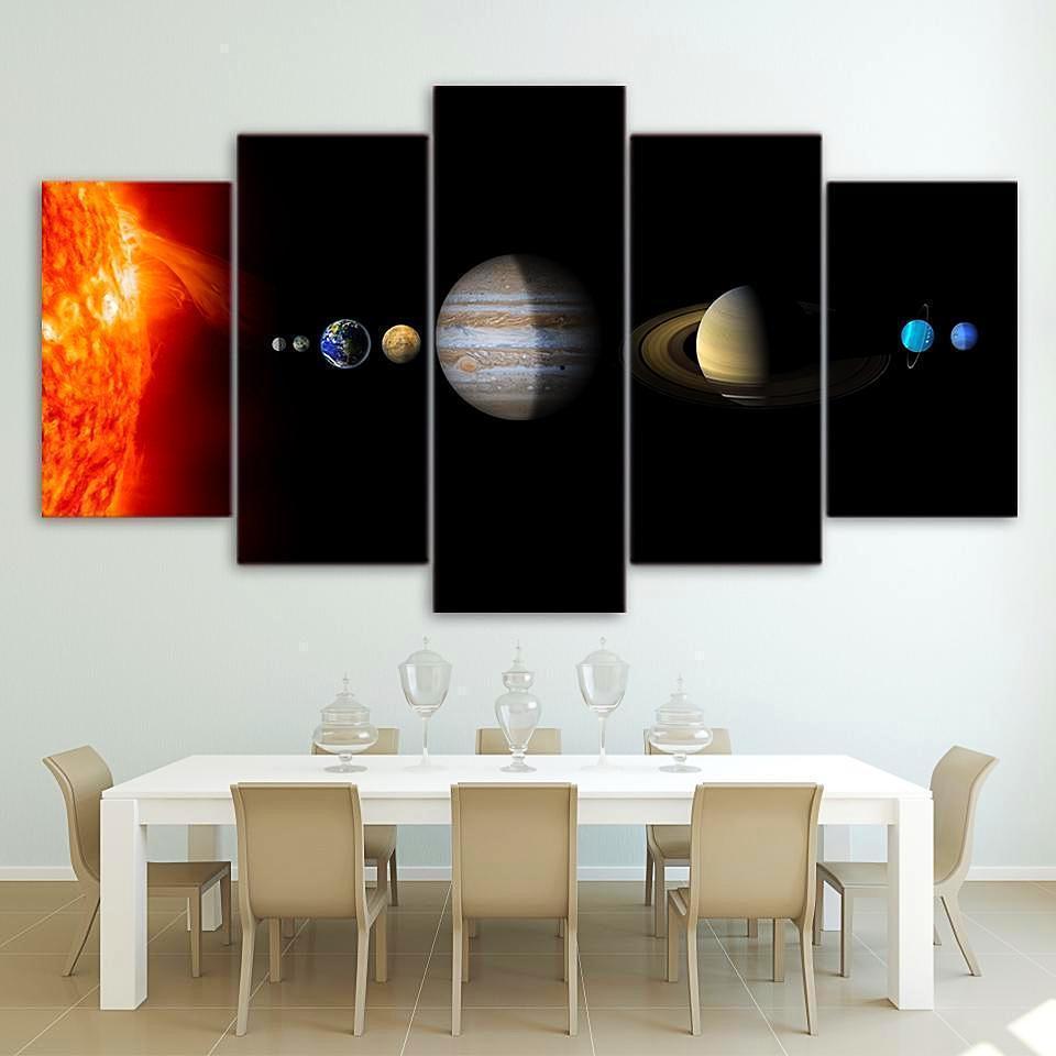 Our Solar Systerm Space Universe Canvas Wall Art