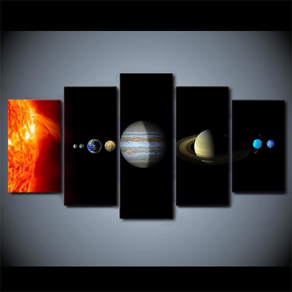 Our Solar Systerm Space Universe Canvas Wall Art