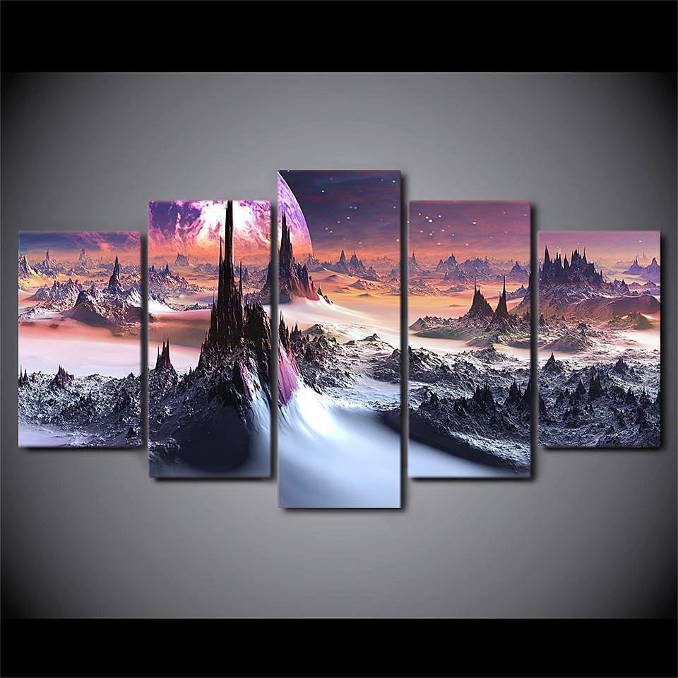 Outer Space Universe Planet Star Space Universe Canvas Wall Art