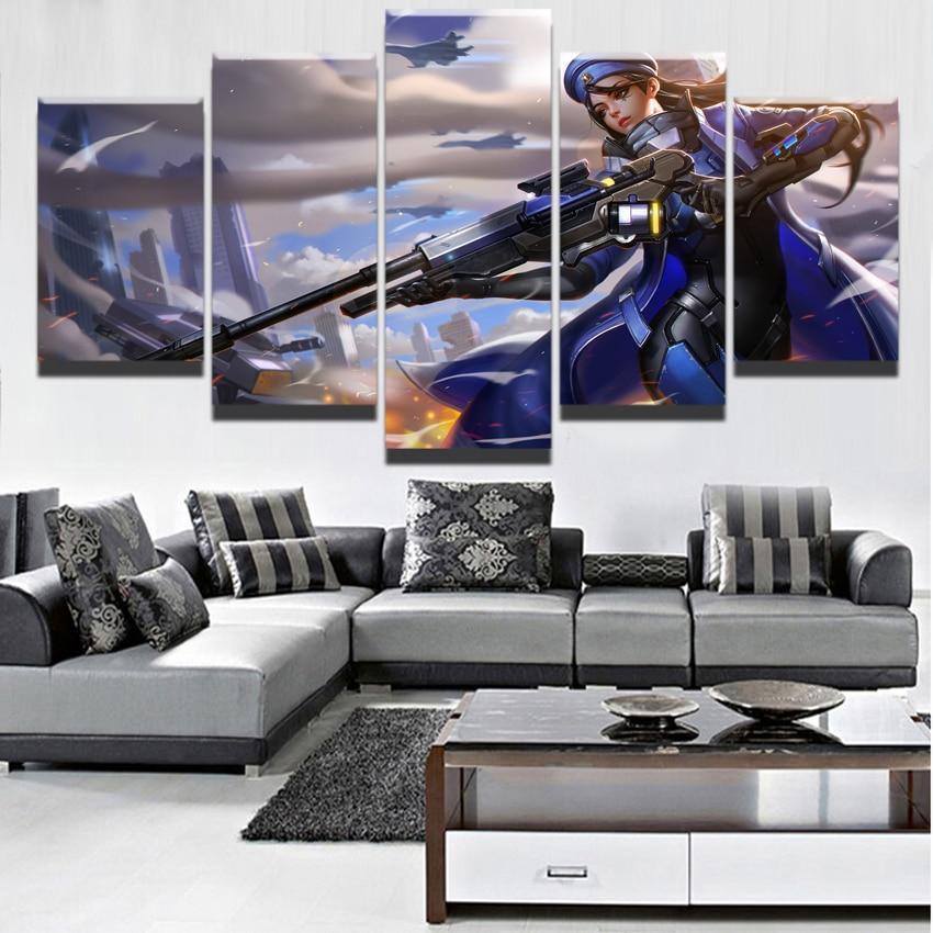 Overwatch Ana Champion Poster Gaming Canvas Wall Art