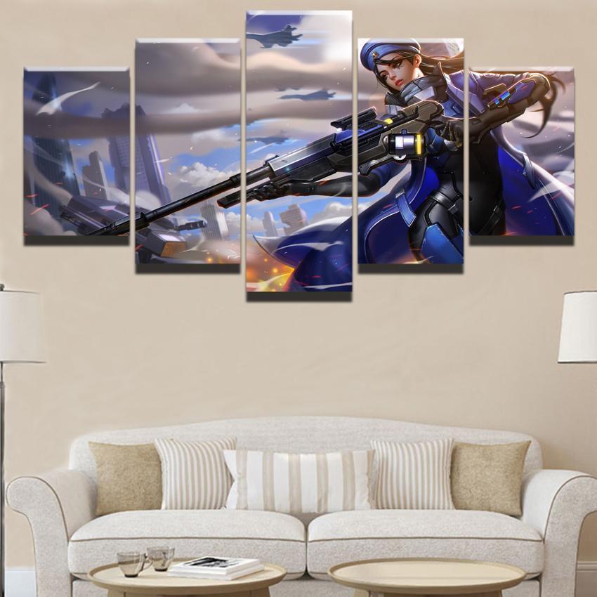 Overwatch Ana Champion Poster Gaming Canvas Wall Art
