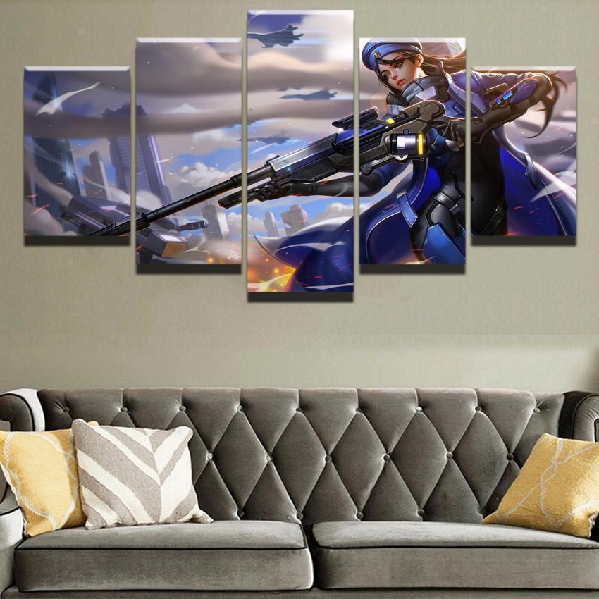 Overwatch Ana Champion Poster Gaming Canvas Wall Art