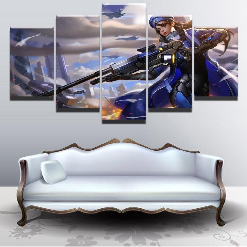 Overwatch Ana Champion Poster Gaming Canvas Wall Art