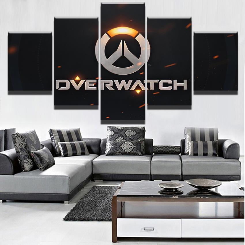 Overwatch Background Poster Gaming Canvas Wall Art