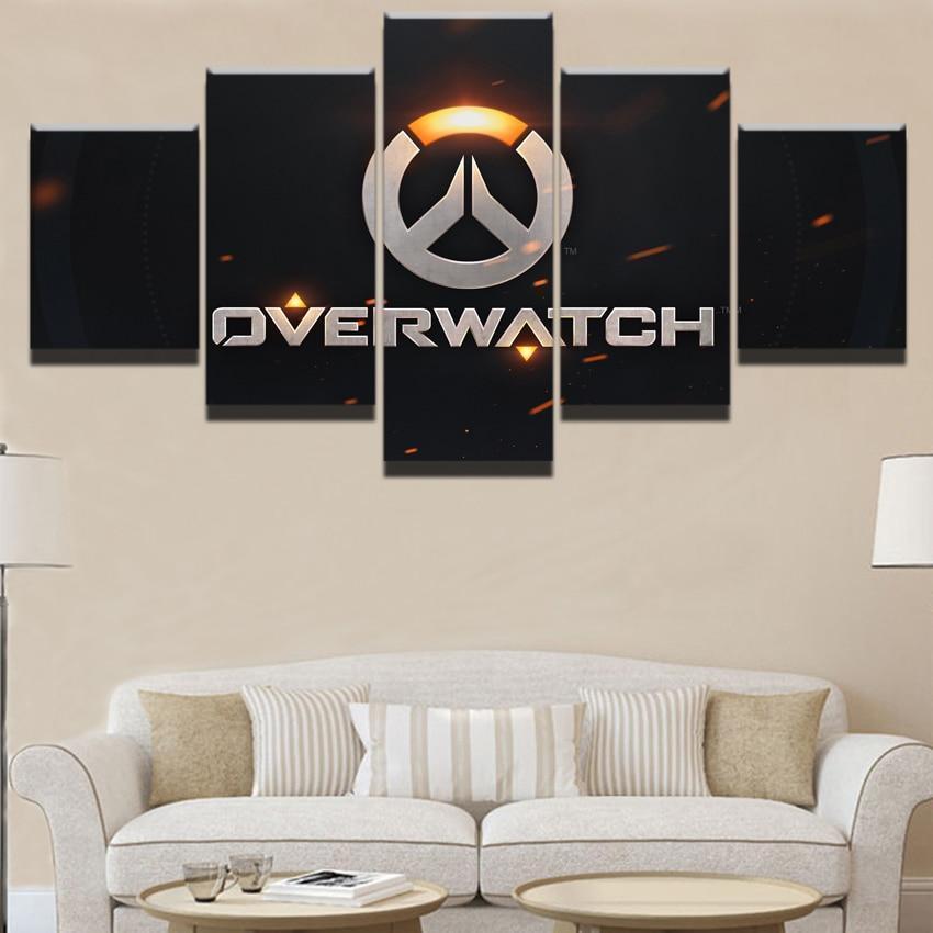 Overwatch Background Poster Gaming Canvas Wall Art