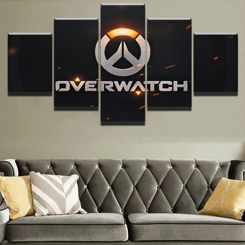 Overwatch Background Poster Gaming Canvas Wall Art