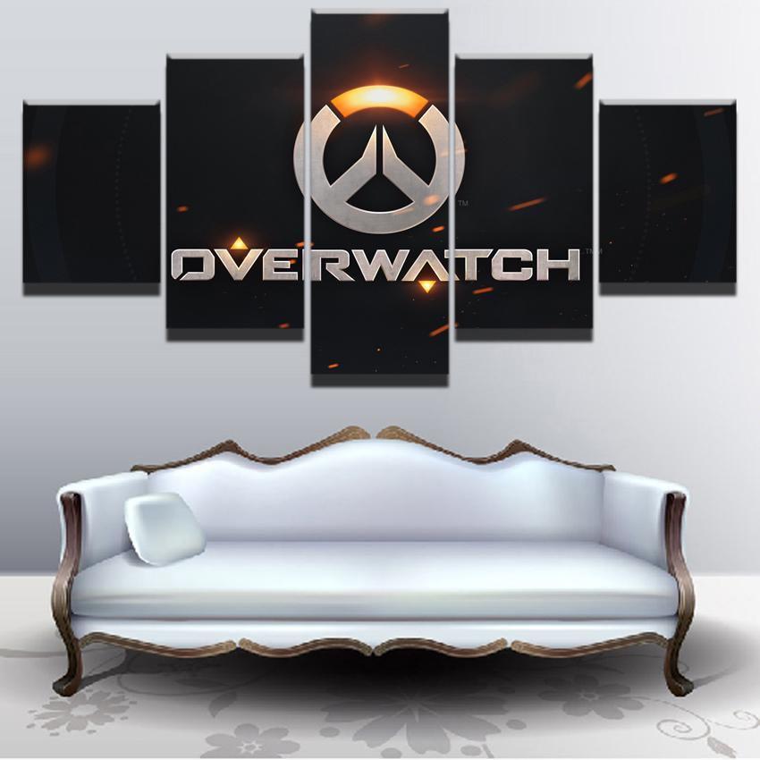 Overwatch Background Poster Gaming Canvas Wall Art