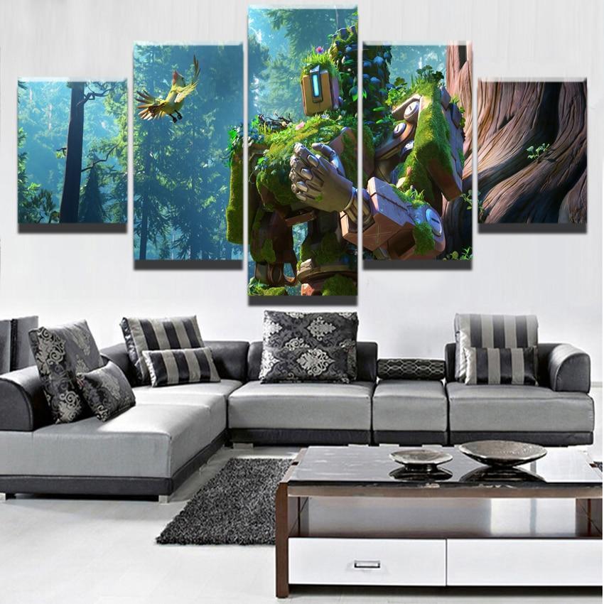 Overwatch Bastion Champion Gaming Canvas Wall Art