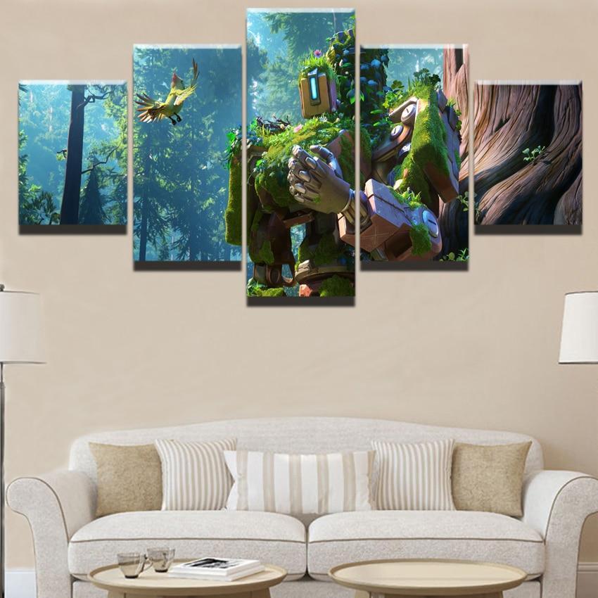 Overwatch Bastion Champion Gaming Canvas Wall Art