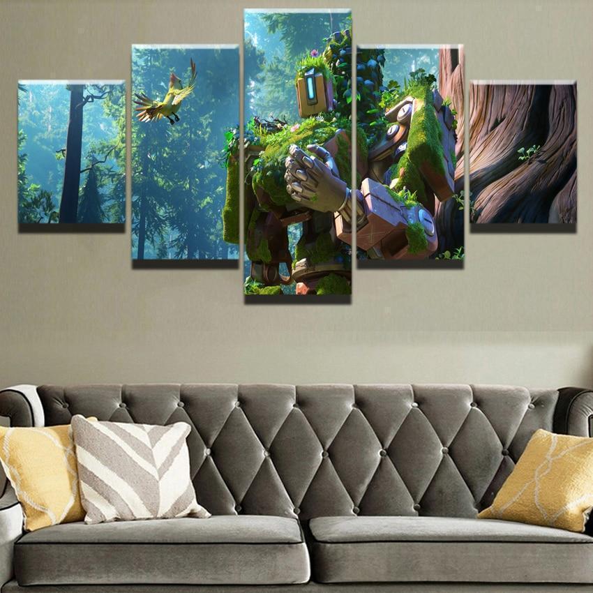 Overwatch Bastion Champion Gaming Canvas Wall Art
