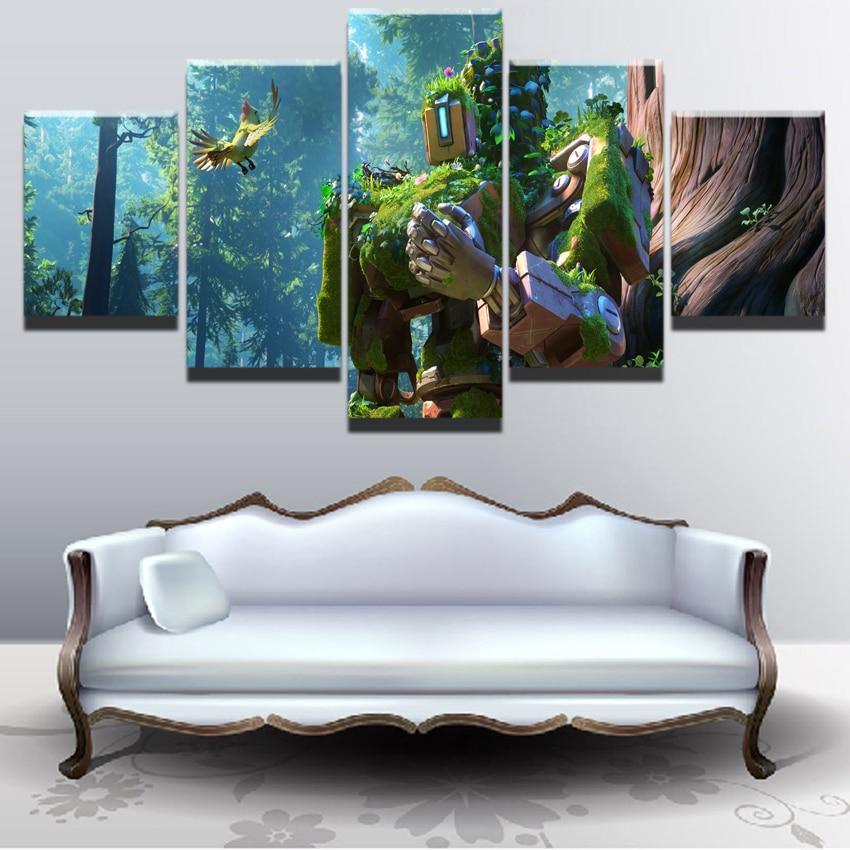 Overwatch Bastion Champion Gaming Canvas Wall Art