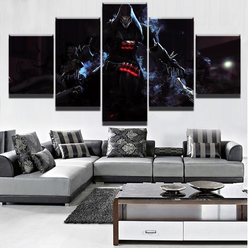 Overwatch Black Reaper Champion Gaming Canvas Wall Art