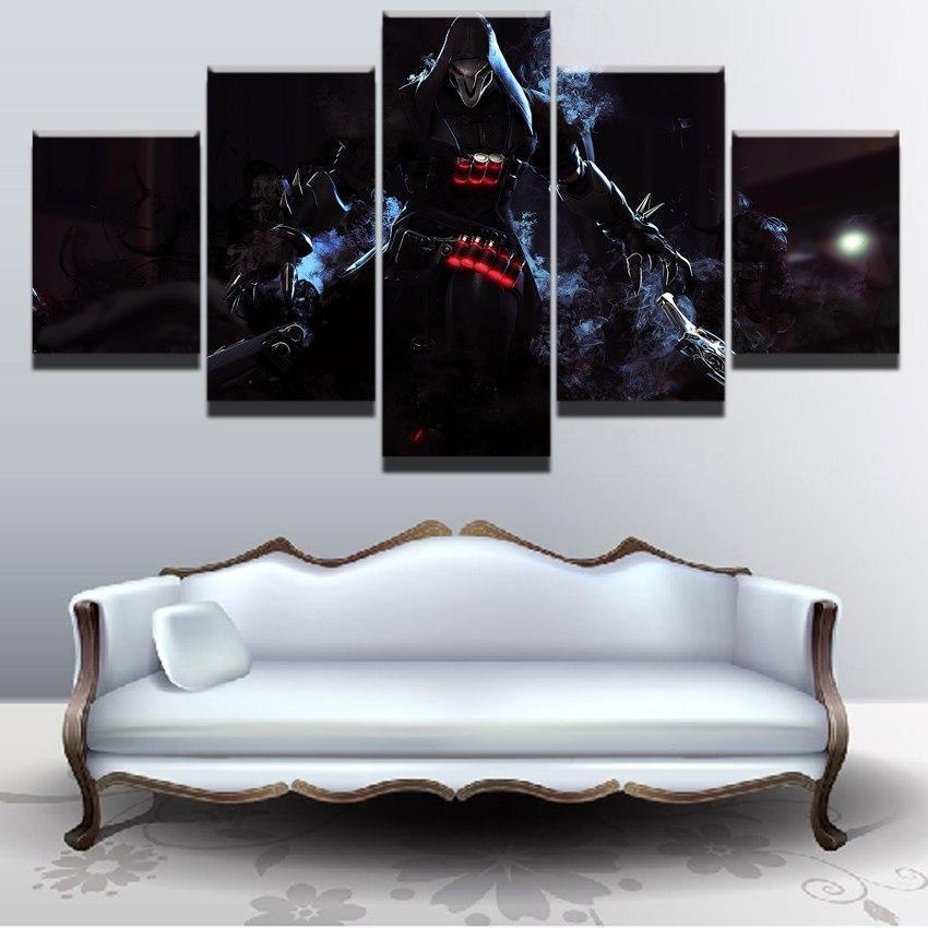 Overwatch Black Reaper Champion Gaming Canvas Wall Art