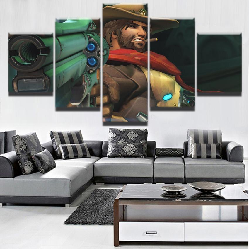 Overwatch Cowboy Jesse McCree Champion Gaming Canvas Wall Art