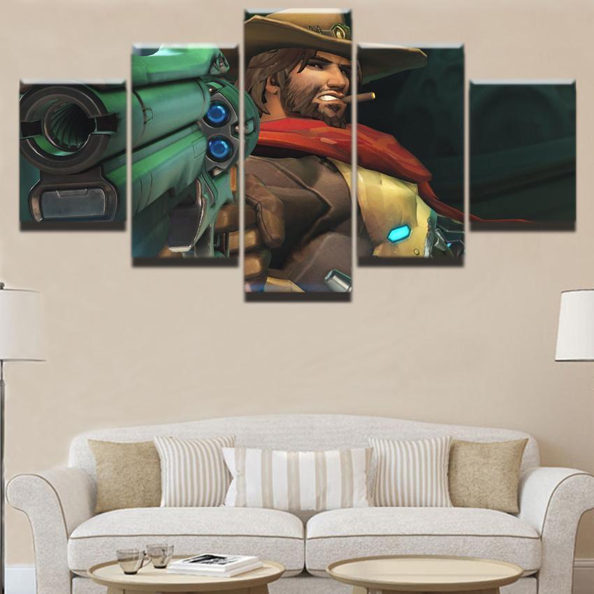 Overwatch Cowboy Jesse McCree Champion Gaming Canvas Wall Art