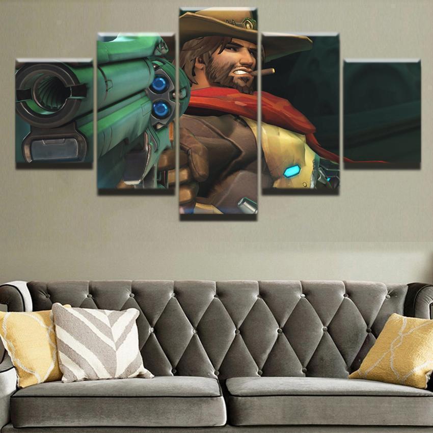 Overwatch Cowboy Jesse McCree Champion Gaming Canvas Wall Art