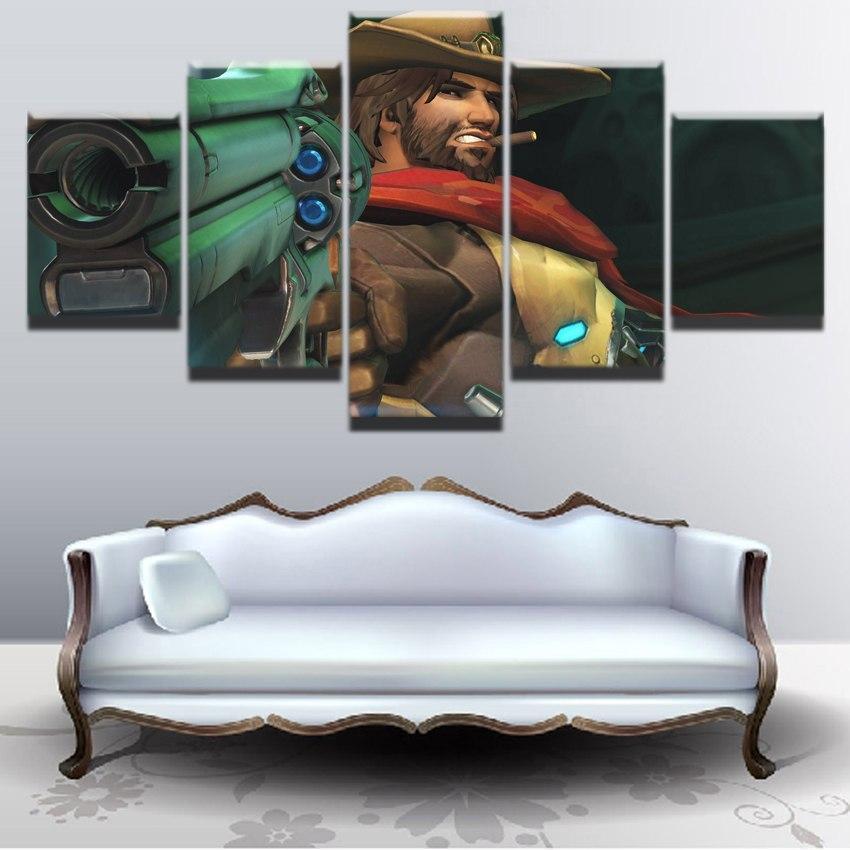 Overwatch Cowboy Jesse McCree Champion Gaming Canvas Wall Art