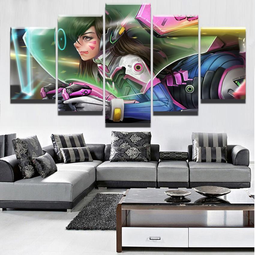 Overwatch D.Va Poster Champion Gaming Canvas Wall Art