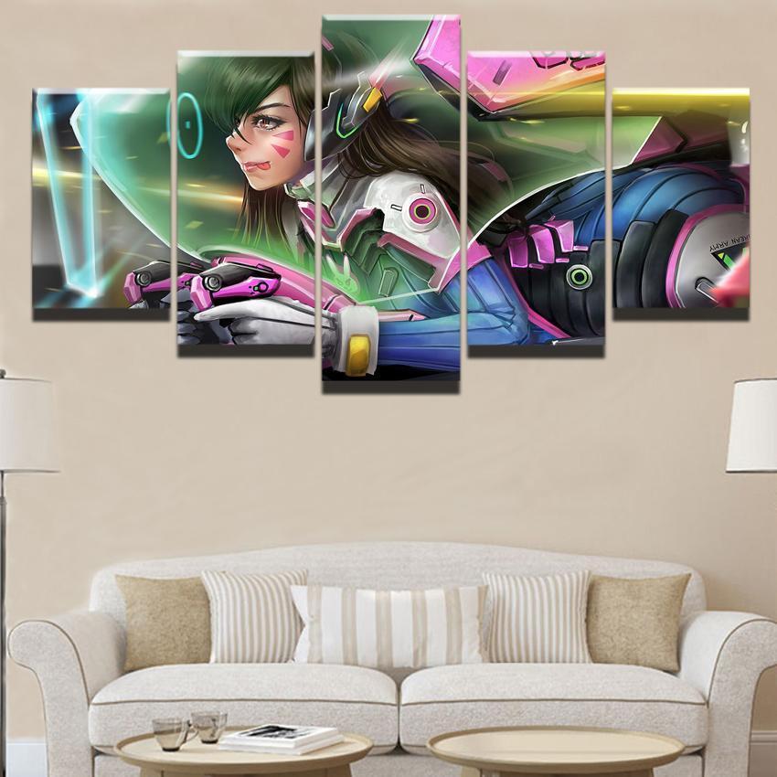 Overwatch D.Va Poster Champion Gaming Canvas Wall Art