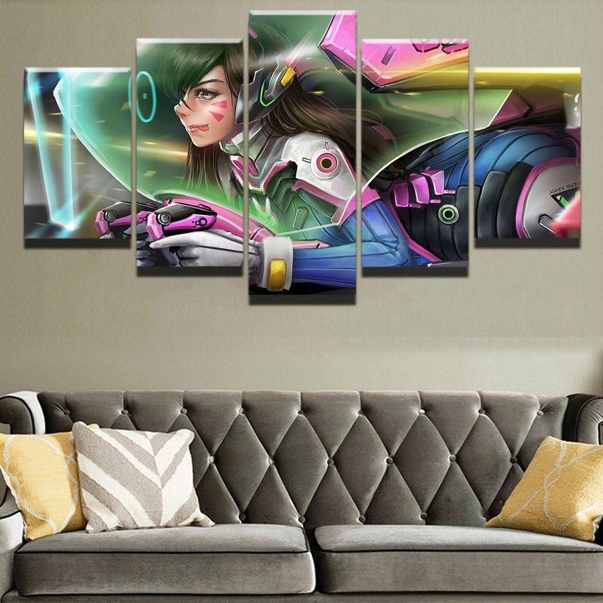 Overwatch D.Va Poster Champion Gaming Canvas Wall Art