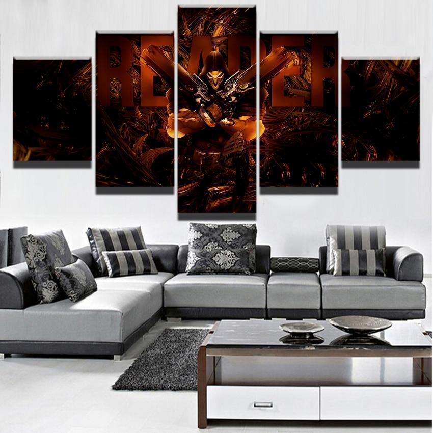Overwatch Dark Reaper Champion Gaming Canvas Wall Art