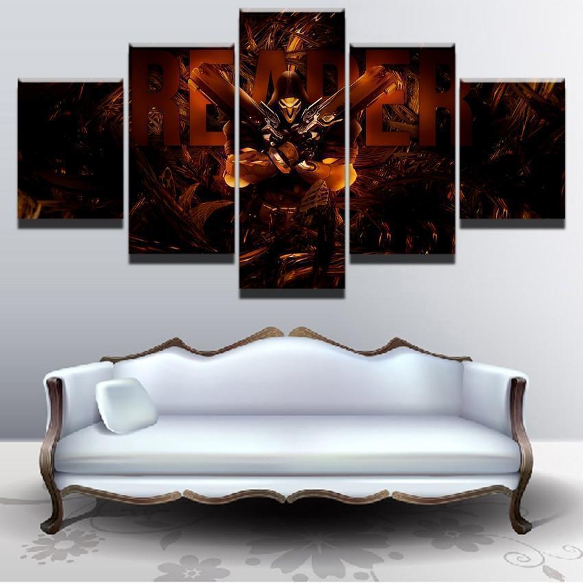 Overwatch Dark Reaper Champion Gaming Canvas Wall Art