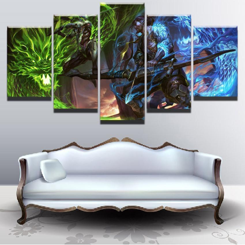 Overwatch Genji And Hanzo Champion Gaming Canvas Wall Art