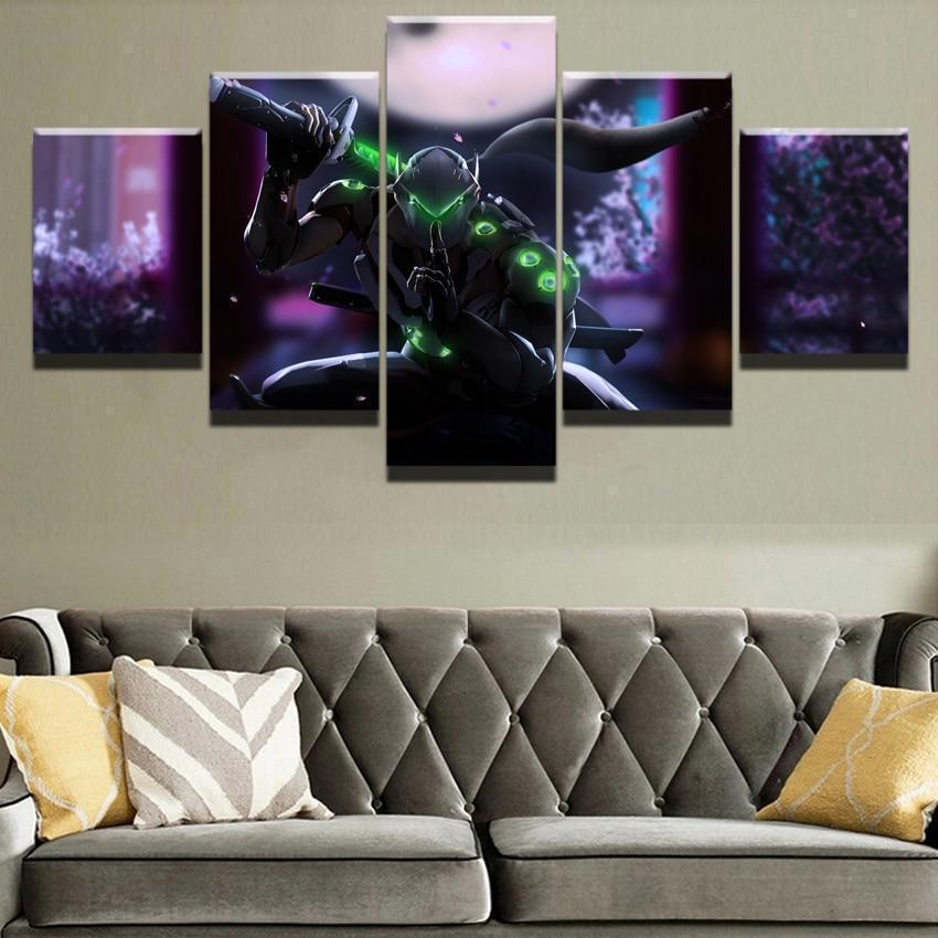 Overwatch Genji Champion Poster Gaming Canvas Wall Art