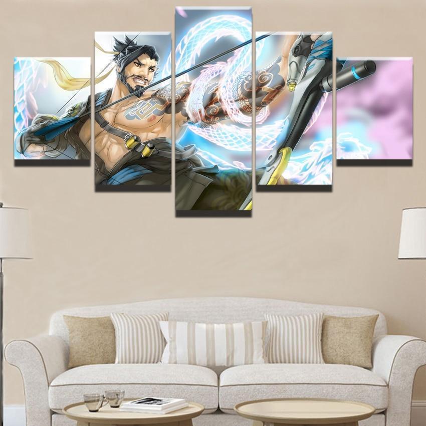 Overwatch Hanzo Champion Gaming Canvas Wall Art