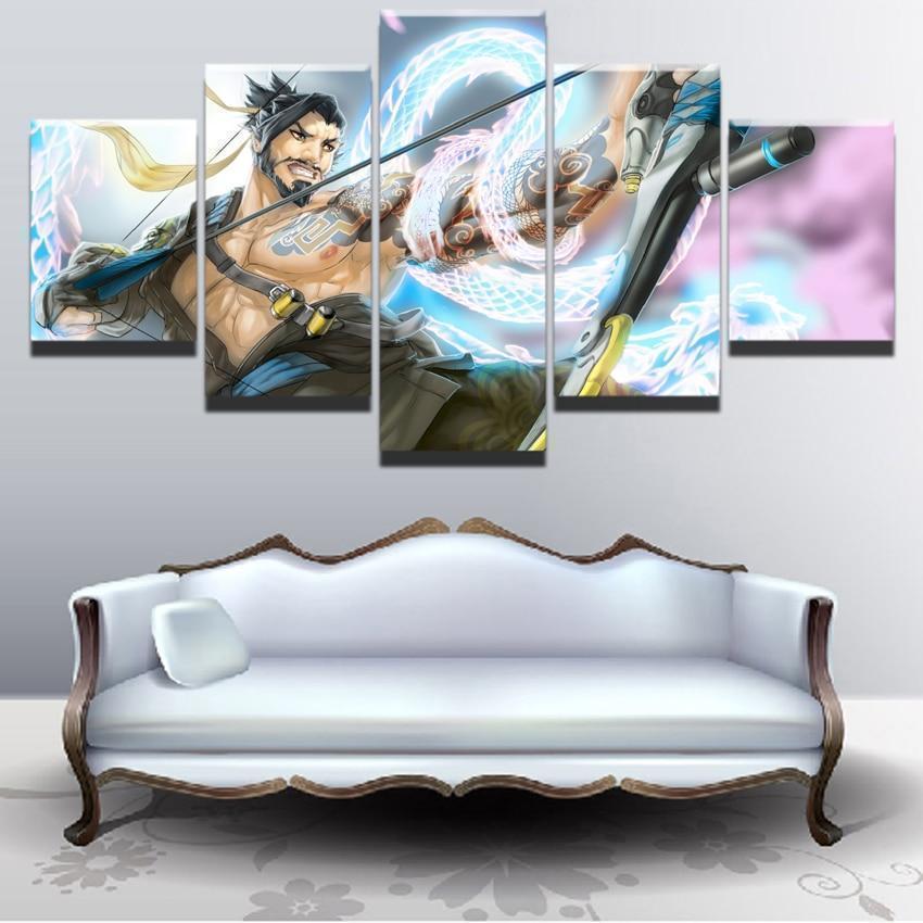 Overwatch Hanzo Champion Gaming Canvas Wall Art