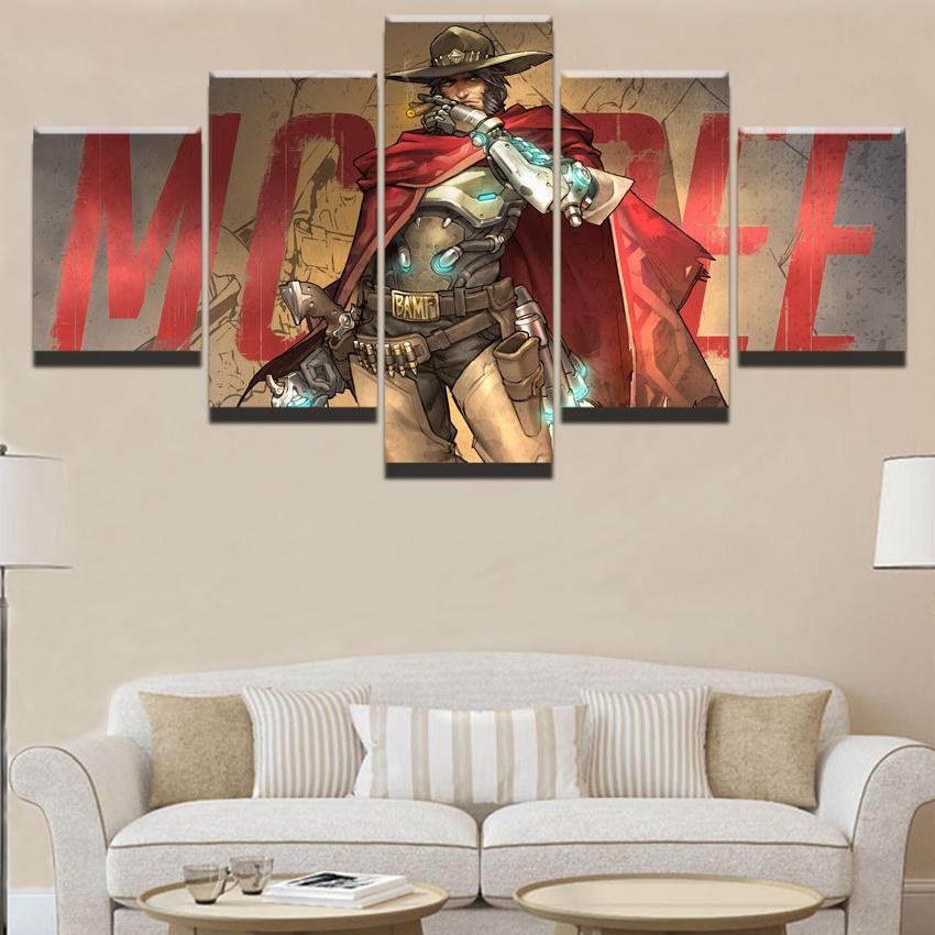 Overwatch McCree Champion Gaming Canvas Wall Art