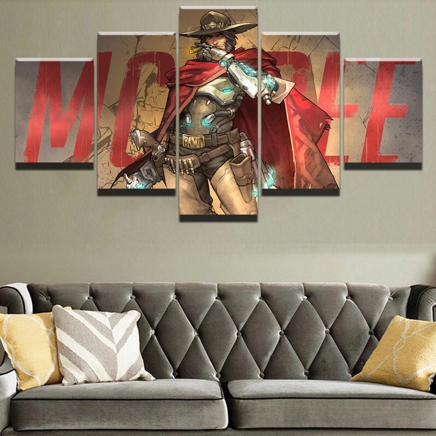 Overwatch McCree Champion Gaming Canvas Wall Art