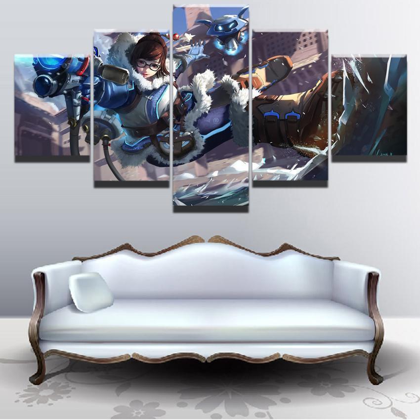 Overwatch Mei Champion Gaming Canvas Wall Art