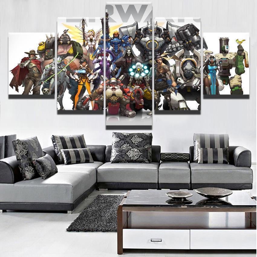 Overwatch Multi Champion Gaming Canvas Wall Art