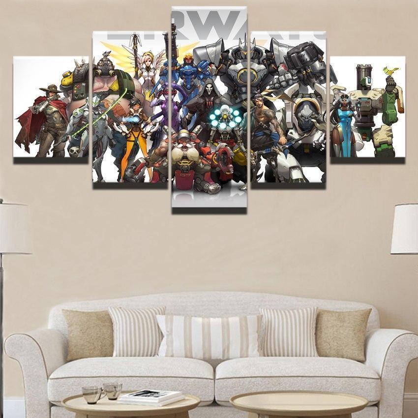 Overwatch Multi Champion Gaming Canvas Wall Art