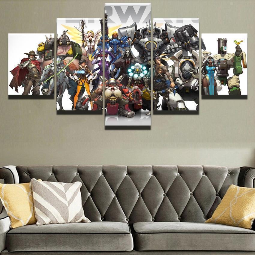 Overwatch Multi Champion Gaming Canvas Wall Art