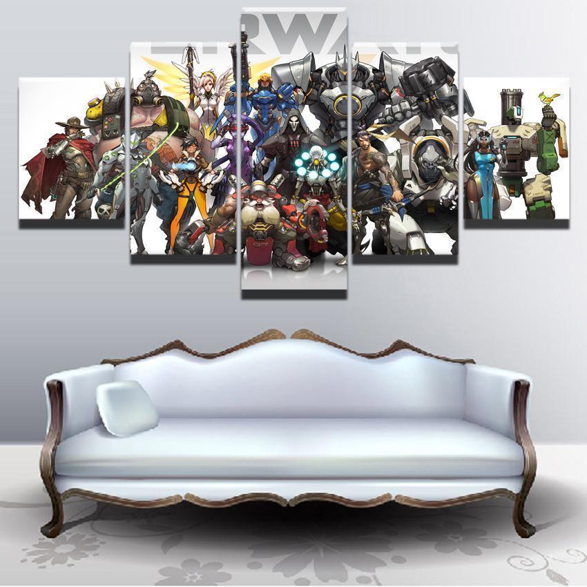 Overwatch Multi Champion Gaming Canvas Wall Art